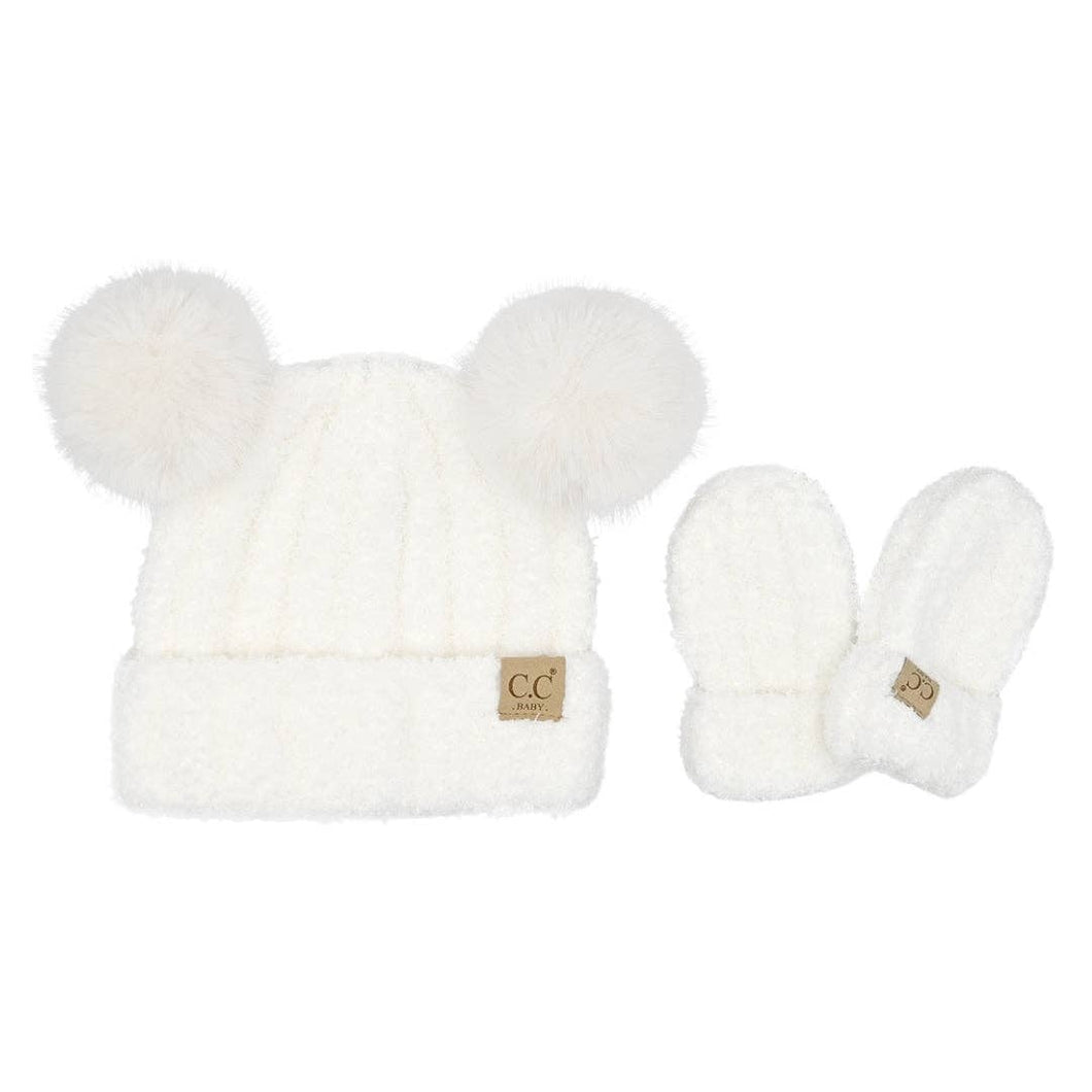 BABY Cozy Yarn C.C Hat/Mitten Set (multiple colors)