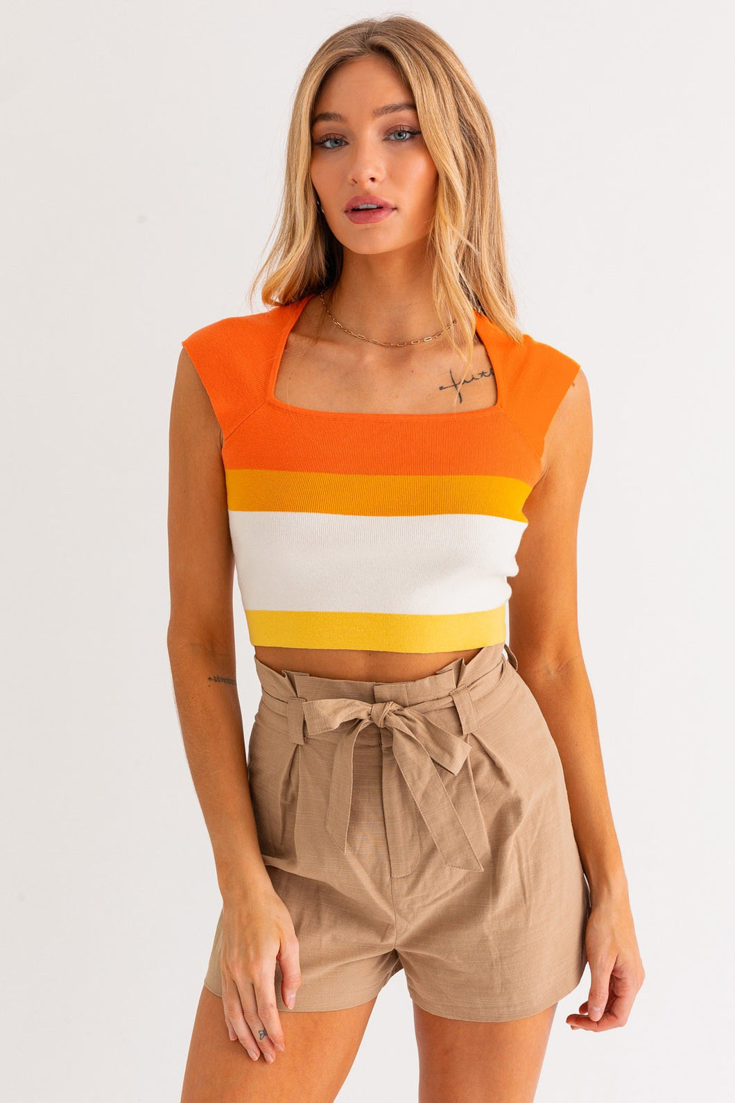 Parker- Color Block Stripe Knit Top