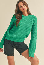 Load image into Gallery viewer, Poppy- Pointelle Puff Sleeve Sweater
