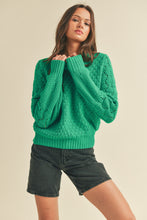 Load image into Gallery viewer, Poppy- Pointelle Puff Sleeve Sweater
