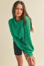 Load image into Gallery viewer, Poppy- Pointelle Puff Sleeve Sweater
