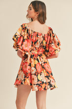 Load image into Gallery viewer, Kamila- Floral Print Bubble Sleeve Flared Dress
