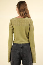 Load image into Gallery viewer, Destiny- V-Neck Contrast Lace Detail Button Down Knit Top
