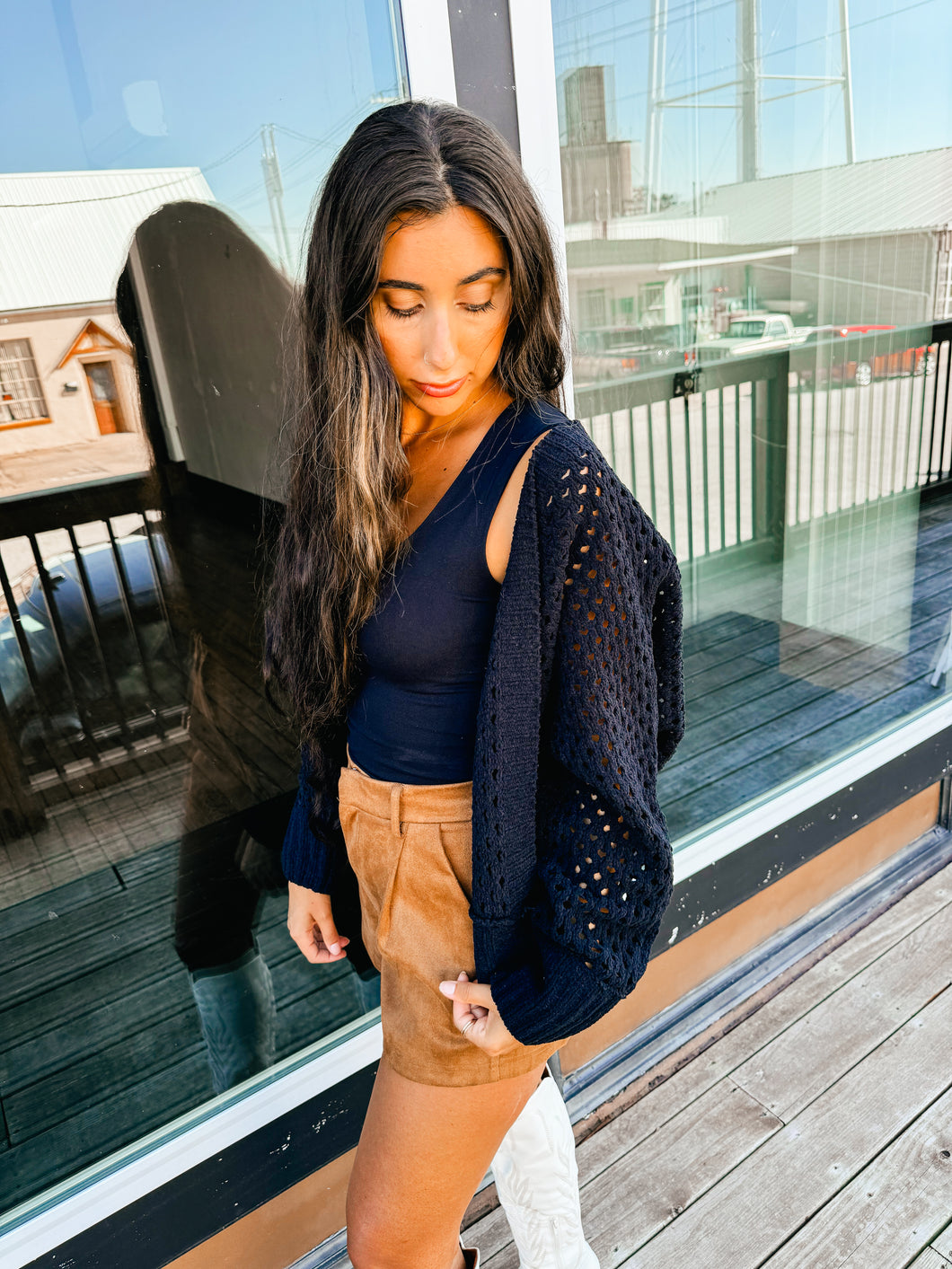 Valen-Long Sleeve Crochet Cardigan