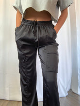 Load image into Gallery viewer, Matilda- Satin Cargo Jogger Pants
