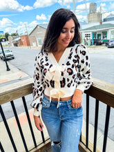 Load image into Gallery viewer, Greta- Leopard Bow Sweater
