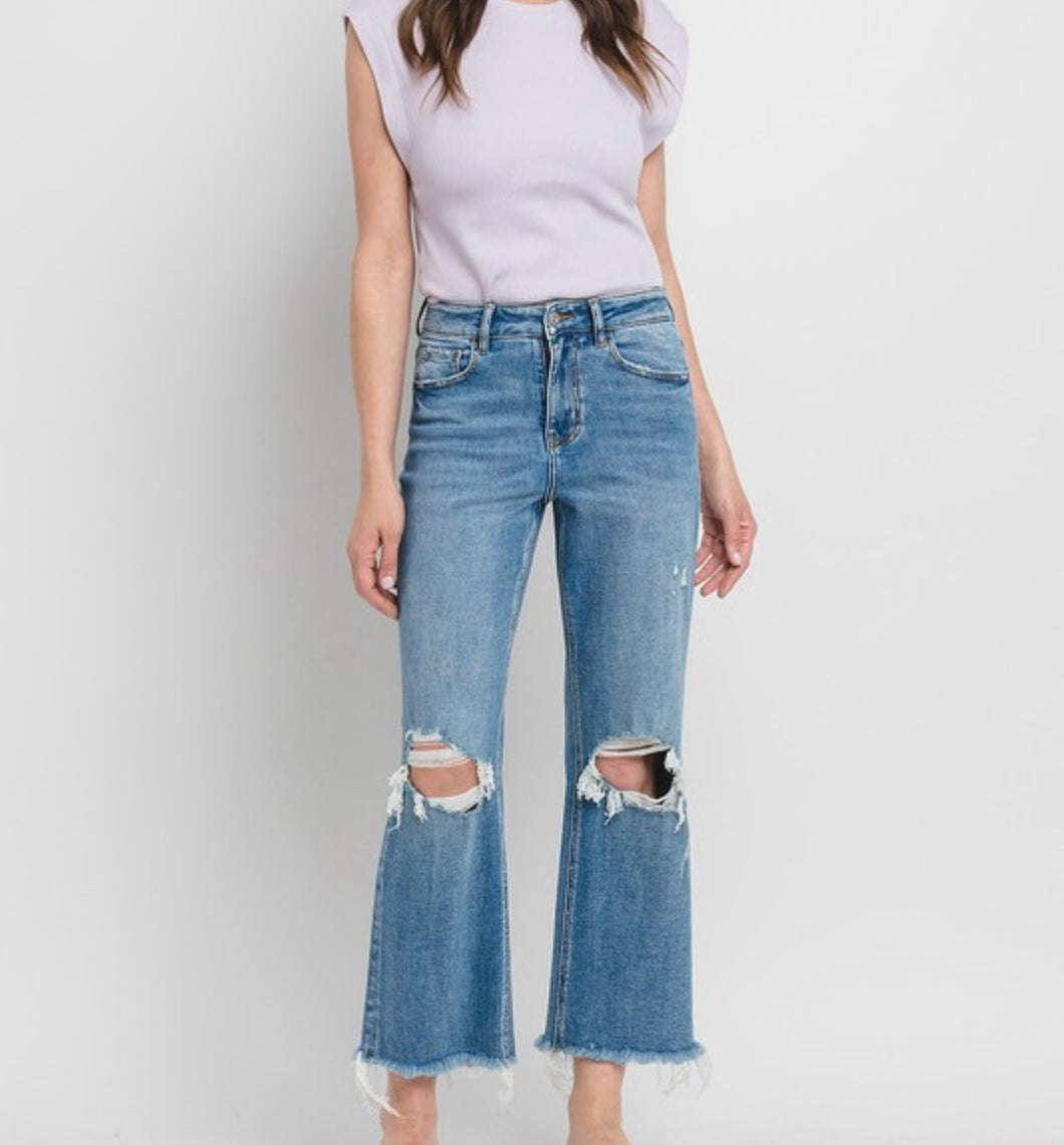 Boede- High Rise Crop Wide Jeans