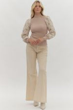 Load image into Gallery viewer, Claudia-Mock Neck Sweater With Crochet Sleeve
