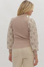 Load image into Gallery viewer, Claudia-Mock Neck Sweater With Crochet Sleeve
