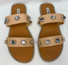 Load image into Gallery viewer, Lila-Beige Jeweled Sandals
