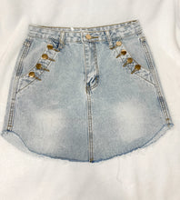 Load image into Gallery viewer, Haven- Button Detail Denim Skirt
