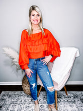 Load image into Gallery viewer, Kali- Tiered Ruffle Batwing Sleeve Top
