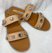 Load image into Gallery viewer, Lila-Beige Jeweled Sandals
