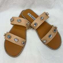 Load image into Gallery viewer, Lila-Beige Jeweled Sandals
